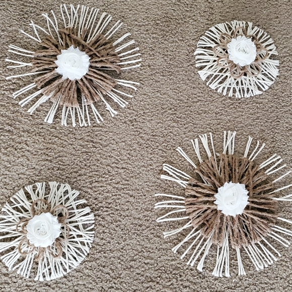 Set of 4 Wall Decor Handmade with Jute - Picture 8 of 8